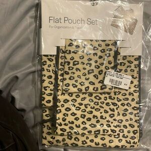 Baggu honey leopard flat zip pouch pouch set